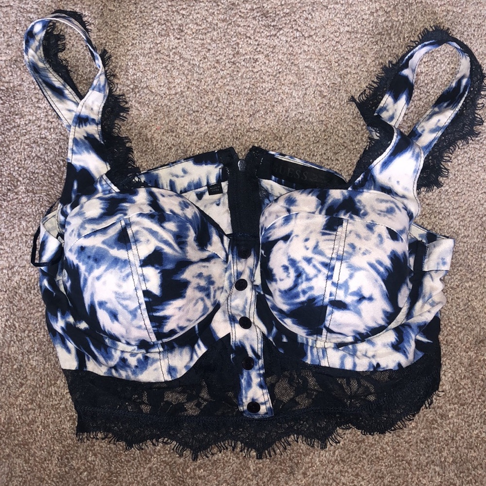 ✿ 5/$35 GUESS tie-dye bralette w/ lace trim ✿